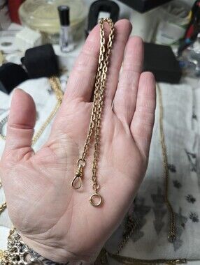 Victorian Gold Filled Link Watch Chain Necklace - Classic Women’s Jewelry